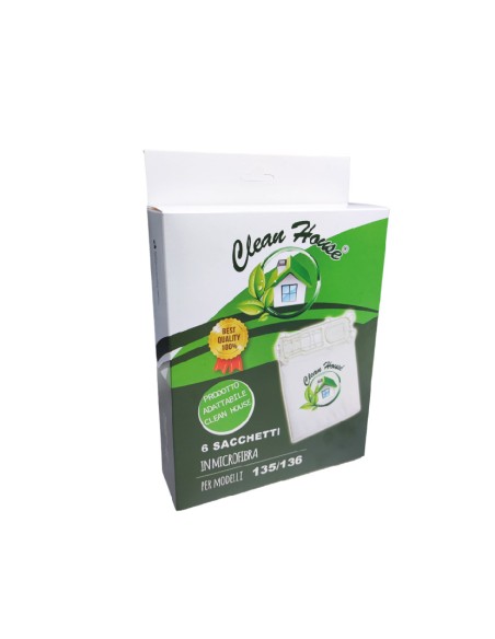 Sacchetti in microfibra aspirapolvere compatibile Vorwerk / Folletto (mod. 135, 136)