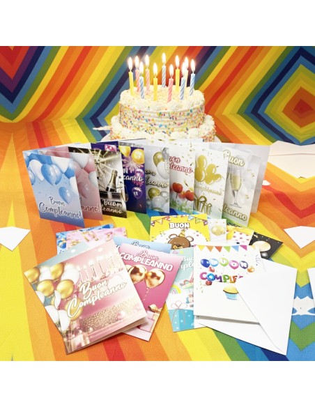 Kit ricarica Compleanno / biglietti di auguri mod. Basic