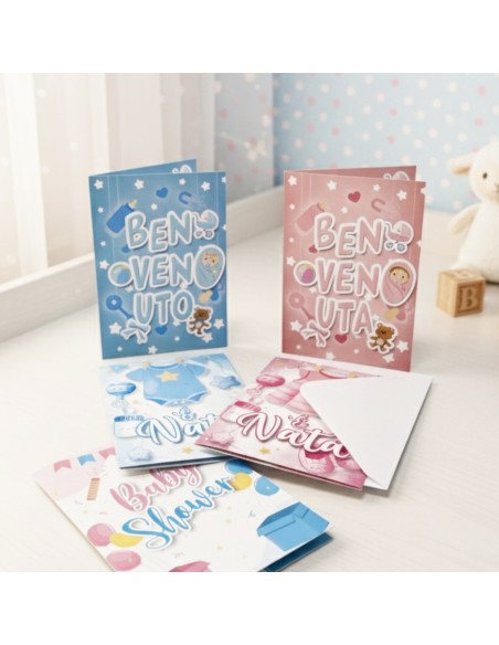 Kit ricarica Nascita / biglietti di auguri mod. Basic
