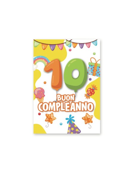 Kit ricarica Compleanni (1, 2, 3, 4, 5, 6, 7, 8, 9, 10 anni) / Biglietti di auguri mod. Basic