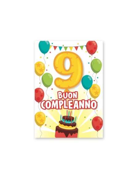 Kit ricarica Compleanni (1, 2, 3, 4, 5, 6, 7, 8, 9, 10 anni) / Biglietti di auguri mod. Basic