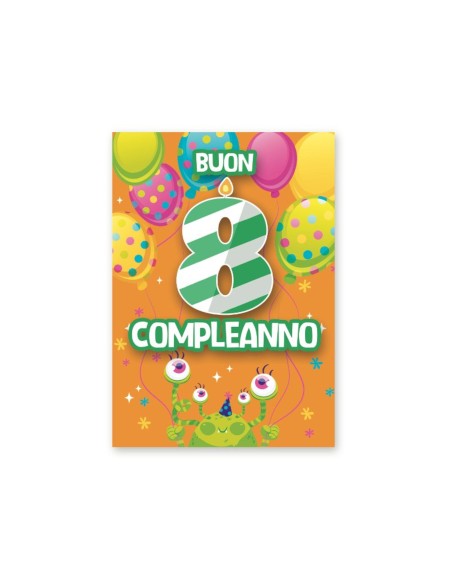 Kit ricarica Compleanni (1, 2, 3, 4, 5, 6, 7, 8, 9, 10 anni) / Biglietti di auguri mod. Basic