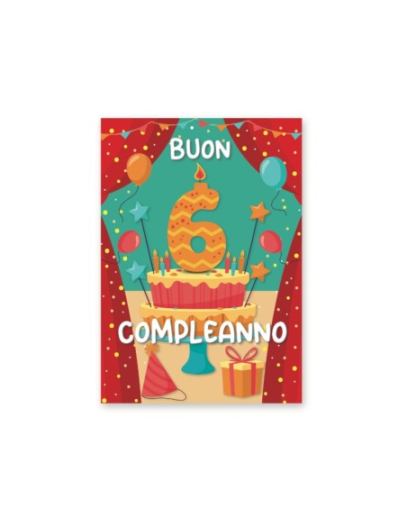 Kit ricarica Compleanni (1, 2, 3, 4, 5, 6, 7, 8, 9, 10 anni) / Biglietti di auguri mod. Basic