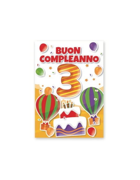 Kit ricarica Compleanni (1, 2, 3, 4, 5, 6, 7, 8, 9, 10 anni) / Biglietti di auguri mod. Basic