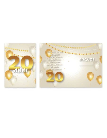 Kit ricarica Compleanni (20, 30, 40 ,50 60, 70 anni + Pensione) / biglietti di auguri mod. Basic