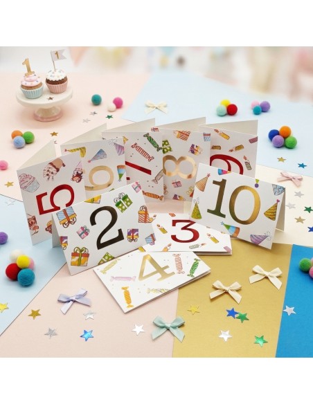 Kit ricarica Compleanni (2, 3, 4, 5, 6, 7, 8, 9, 10 anni) / biglietti mod. Deluxe