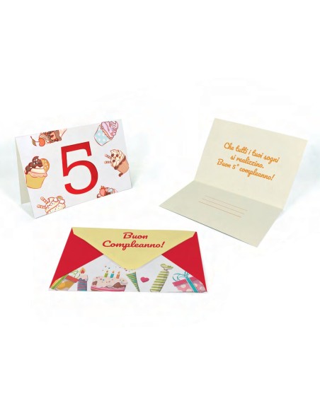 Kit ricarica Compleanni (2, 3, 4, 5, 6, 7, 8, 9, 10 anni) / biglietti mod. Deluxe