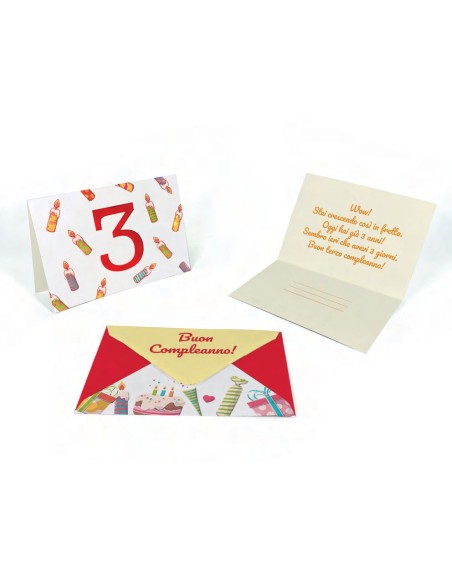 Kit ricarica Compleanni (2, 3, 4, 5, 6, 7, 8, 9, 10 anni) / biglietti mod. Deluxe