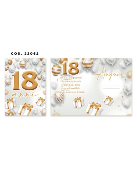 Kit ricarica 18 Anni / biglietti di auguri mod. Basic