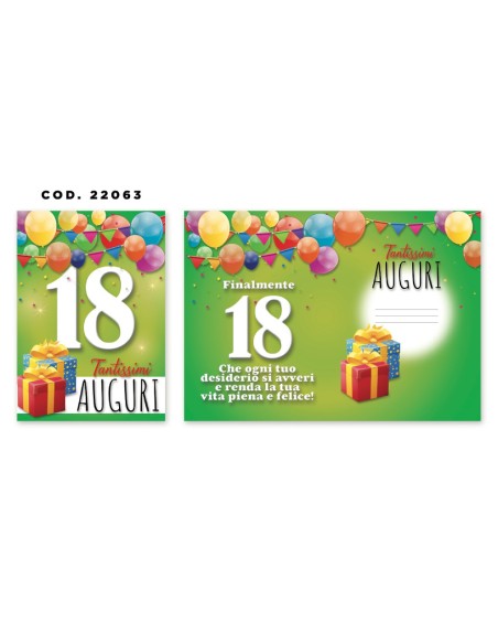 Kit ricarica 18 Anni / biglietti di auguri mod. Basic