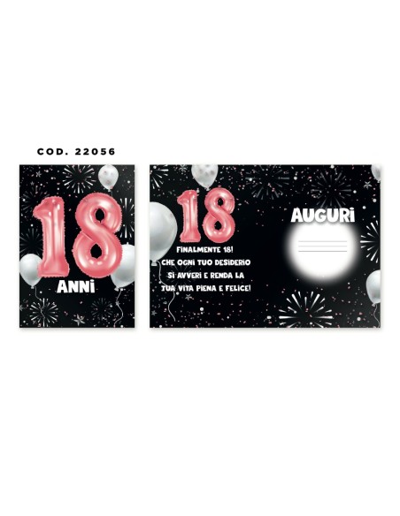 Kit ricarica 18 Anni / biglietti di auguri mod. Basic