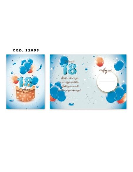 Kit ricarica 18 Anni / biglietti di auguri mod. Basic