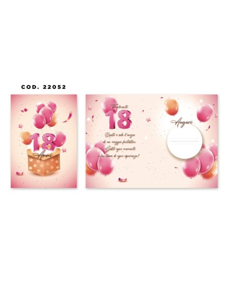 Kit ricarica 18 Anni / biglietti di auguri mod. Basic