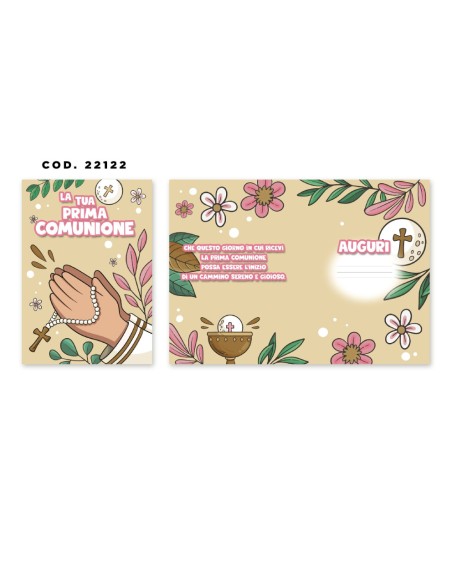 Kit ricarica Prima Comunione / biglietti di auguri mod. Basic