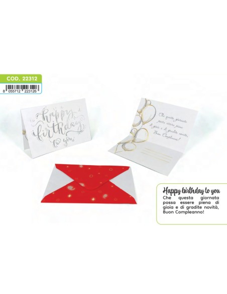 Kit ricarica Buon compleanno / biglietti di auguri mod. Deluxe