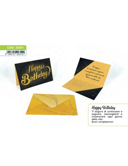Kit ricarica Buon compleanno / biglietti di auguri mod. Deluxe