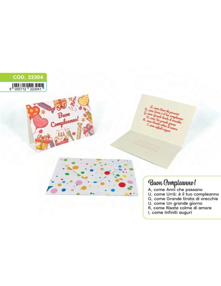 Kit ricarica Buon compleanno / biglietti di auguri mod. Deluxe