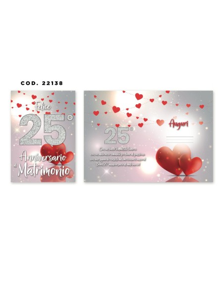 Kit ricarica Anniversario Matrimonio (25, 50 anni) / biglietti di auguri mod. Basic