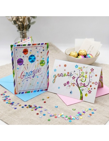 Kit ricarica Grazie / biglietti di auguri mod. Flash