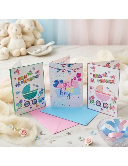 Kit ricarica Nascita / biglietti di auguri mod. Flash