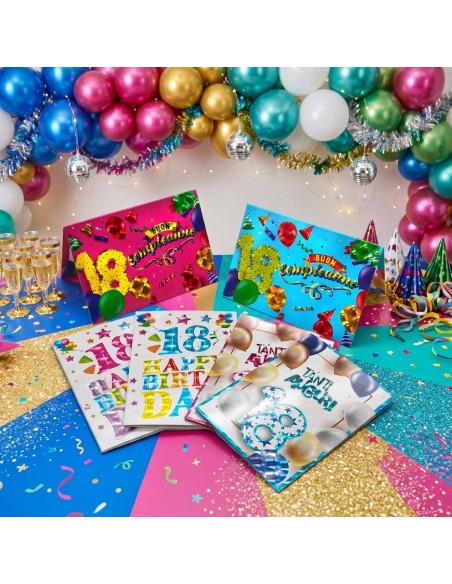 Kit ricarica 18 Anni / biglietti di auguri mod. Flash