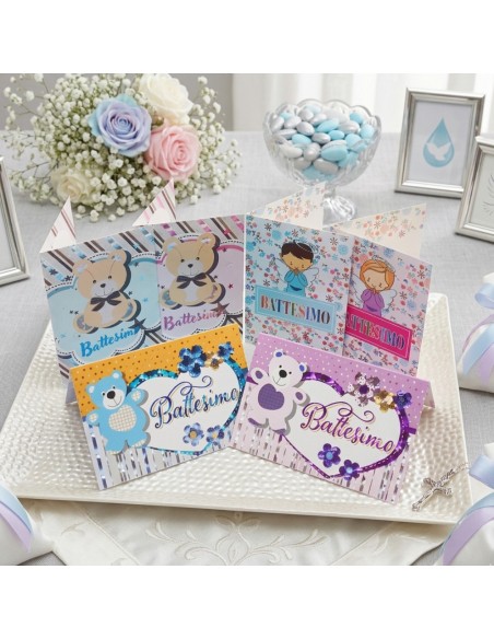 Kit ricarica Battesimo / biglietti di auguri mod. Flash