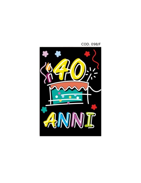 Kit ricarica Compleanni (30, 40, 50, 60, 70, 80, 90 anni) / biglietti di auguri mod. Flash