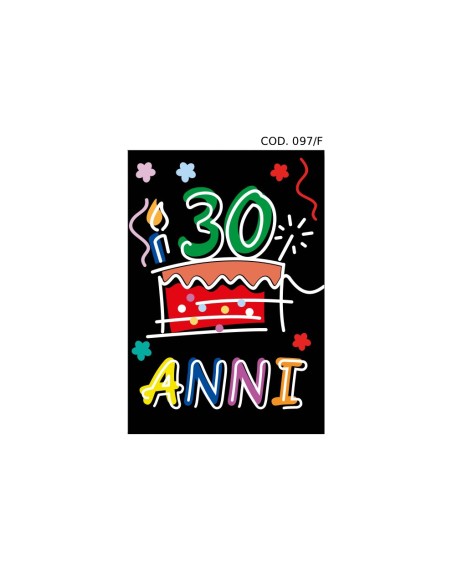 Kit ricarica Compleanni (30, 40, 50, 60, 70, 80, 90 anni) / biglietti di auguri mod. Flash