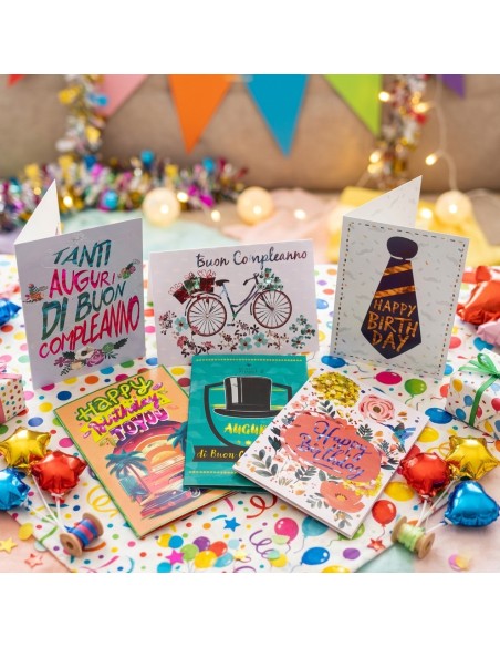Kit di ricarica Compleanno (Fiori, Liberty, Classic) / biglietti di auguri mod. Flash