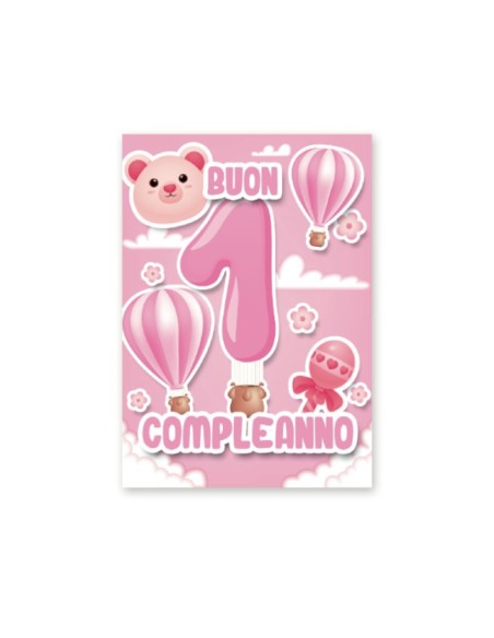 Kit ricarica Compleanni (1, 2, 3, 4, 5, 6, 7, 8, 9, 10 anni) / Biglietti di auguri mod. Basic