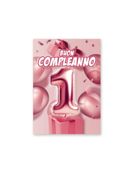 Kit ricarica Compleanni (1, 2, 3, 4, 5, 6, 7, 8, 9, 10 anni) / Biglietti di auguri mod. Basic