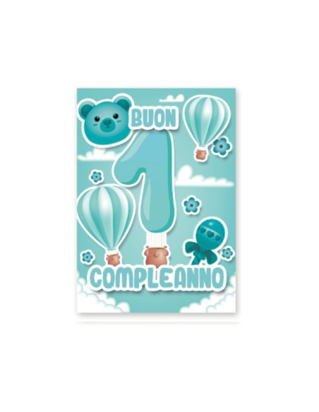 Kit ricarica Compleanni (1, 2, 3, 4, 5, 6, 7, 8, 9, 10 anni) / Biglietti di auguri mod. Basic