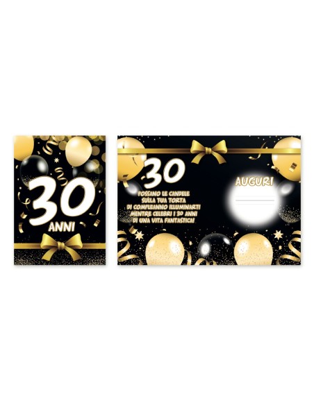 Kit ricarica Compleanni (20, 30, 40 ,50 60, 70 anni + Pensione) / biglietti di auguri mod. Basic