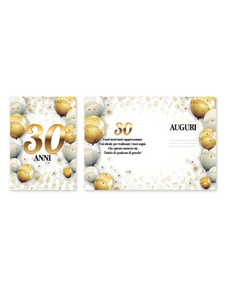 Kit ricarica Compleanni (20, 30, 40 ,50 60, 70 anni + Pensione) / biglietti di auguri mod. Basic