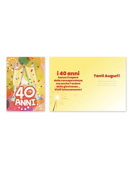 Kit ricarica Compleanni (20, 30, 40 ,50 60, 70 anni + Pensione) / biglietti di auguri mod. Basic