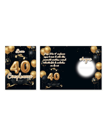 Kit ricarica Compleanni (20, 30, 40 ,50 60, 70 anni + Pensione) / biglietti di auguri mod. Basic