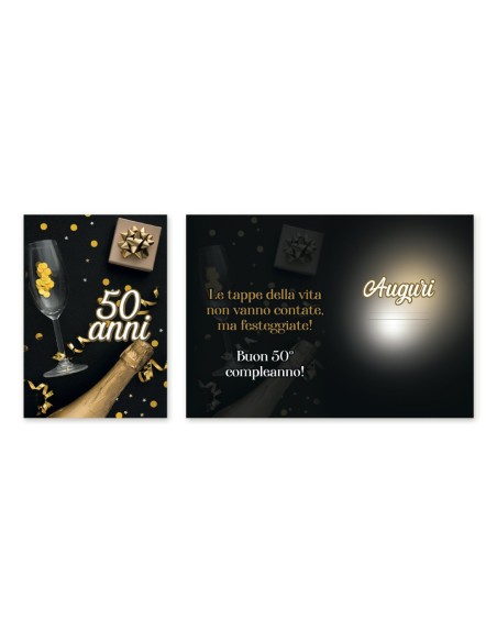 Kit ricarica Compleanni (20, 30, 40 ,50 60, 70 anni + Pensione) / biglietti di auguri mod. Basic