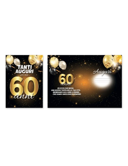 Kit ricarica Compleanni (20, 30, 40 ,50 60, 70 anni + Pensione) / biglietti di auguri mod. Basic