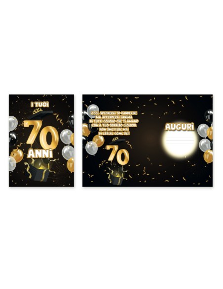 Kit ricarica Compleanni (20, 30, 40 ,50 60, 70 anni + Pensione) / biglietti di auguri mod. Basic