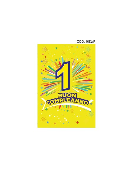 Kit ricarica Compleanno (1 Anno) / biglietti di auguri mod. Flash