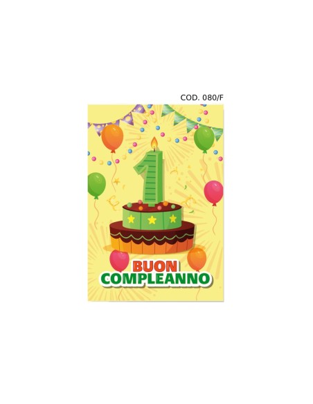 Kit ricarica Compleanno (1 Anno) / biglietti di auguri mod. Flash