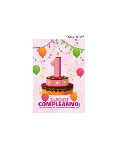 Kit ricarica Compleanno (1 Anno) / biglietti di auguri mod. Flash