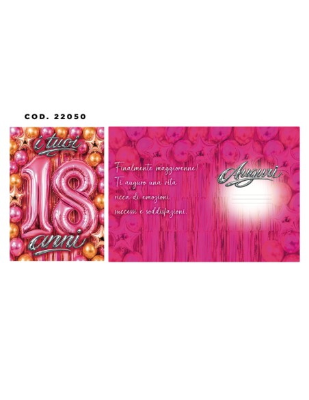 Kit ricarica 18 Anni / biglietti di auguri mod. Basic