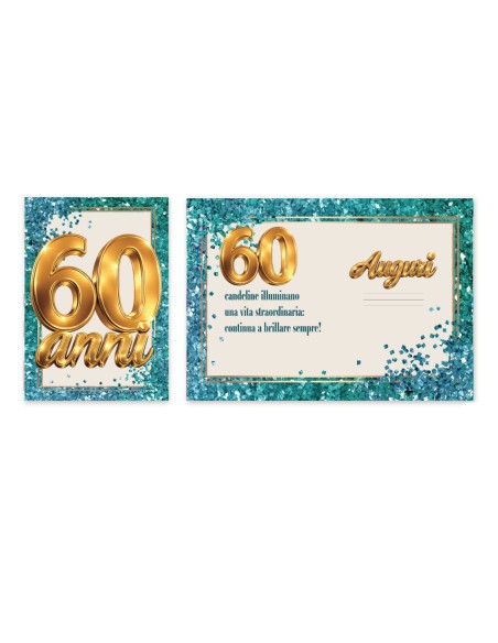 Kit ricarica Compleanni (20, 30, 40 ,50 60, 70 anni + Pensione) / biglietti di auguri mod. Basic