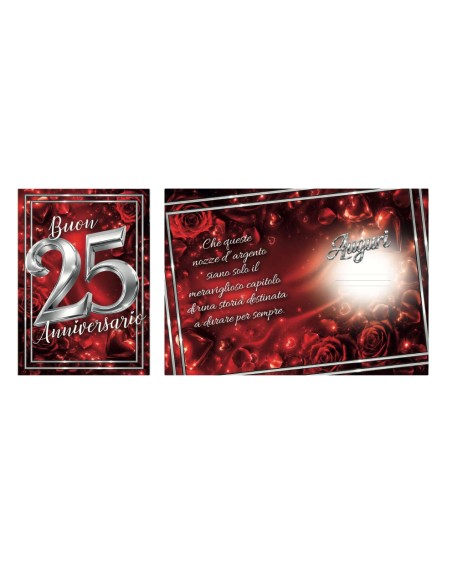 Kit ricarica Anniversario Matrimonio (25, 50 anni) / biglietti di auguri mod. Basic