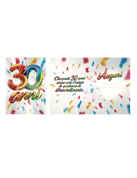 Kit ricarica Compleanni (20, 30, 40 ,50 60, 70 anni + Pensione) / biglietti di auguri mod. Basic