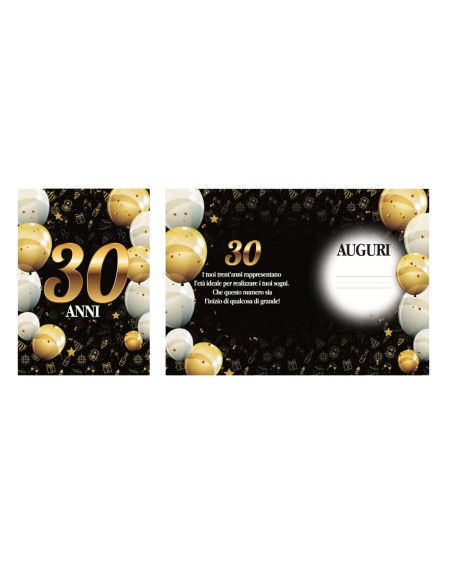 Kit ricarica Compleanni (20, 30, 40 ,50 60, 70 anni + Pensione) / biglietti di auguri mod. Basic