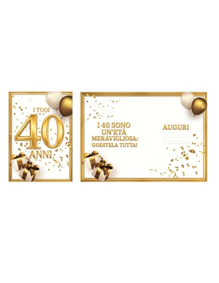 Kit ricarica Compleanni (20, 30, 40 ,50 60, 70 anni + Pensione) / biglietti di auguri mod. Basic