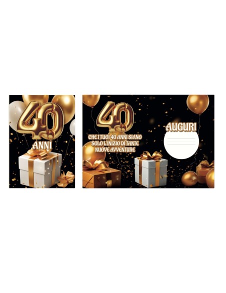 Kit ricarica Compleanni (20, 30, 40 ,50 60, 70 anni + Pensione) / biglietti di auguri mod. Basic