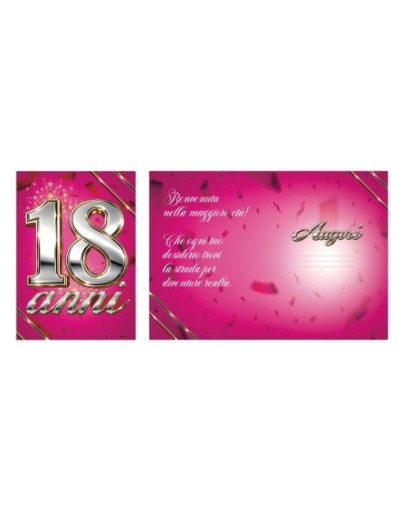 Kit ricarica 18 Anni / biglietti di auguri mod. Basic